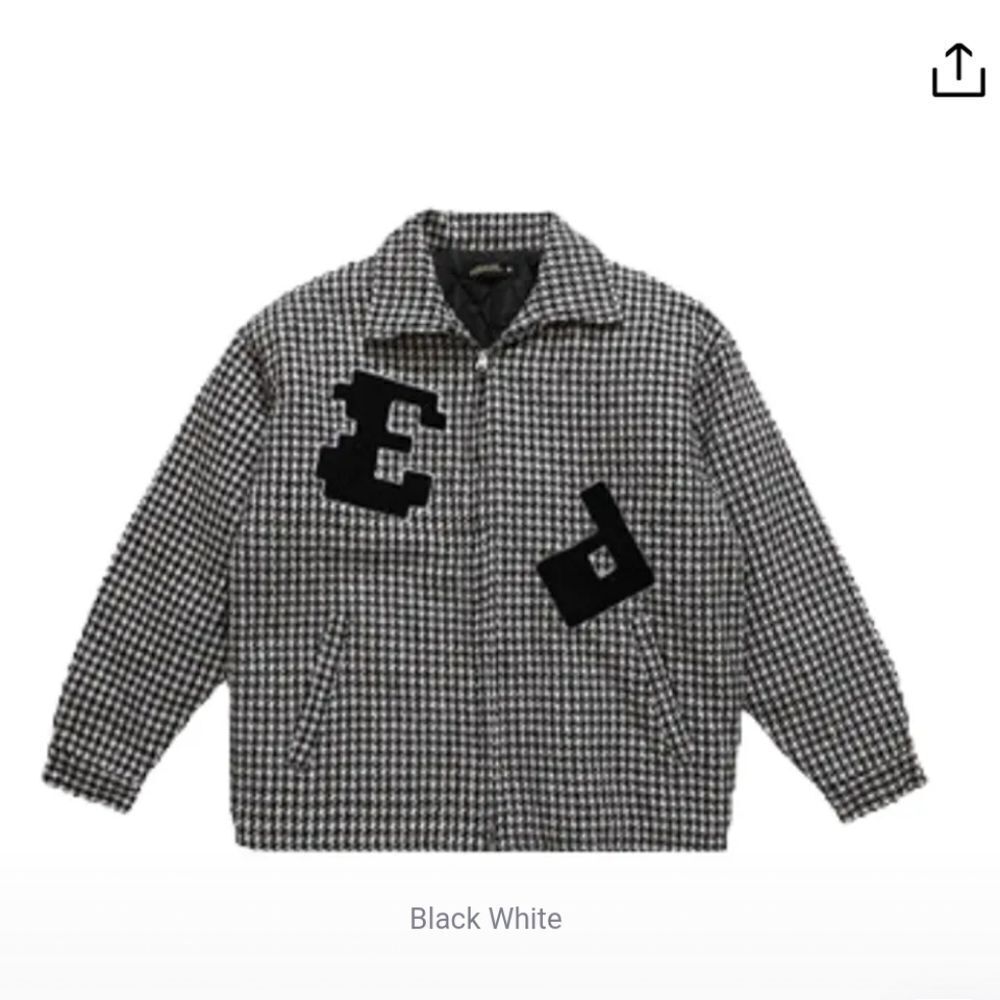 Editorial Department Houndstooth Jacket Black White NWT Size XL